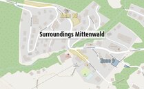 Karte mit eingezeichneter Zone 10 in der Umgebung Mittenwald | © Bergbahnen Flumserberg AG
