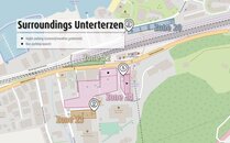 Karte mit eingezeichneten Parkingzonen 20,22,23,24 in der Umgebung Unterterzen | © Bergbahnen Flumserberg AG